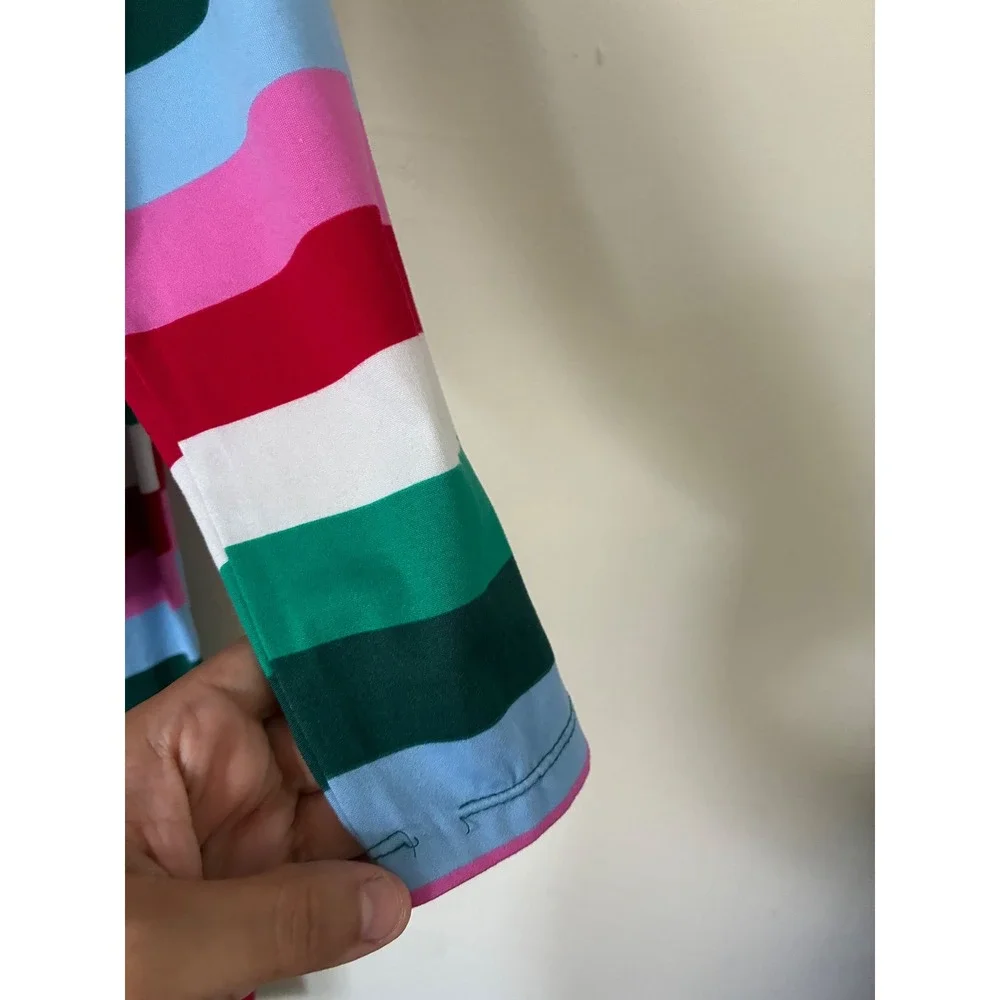 Joyspun Women Multi Color Striped Pajama Set Long Sleeve Top Joggers Medium